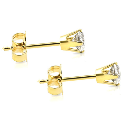 Pompeii 1/3ct diamond studs 14k Yellow gold