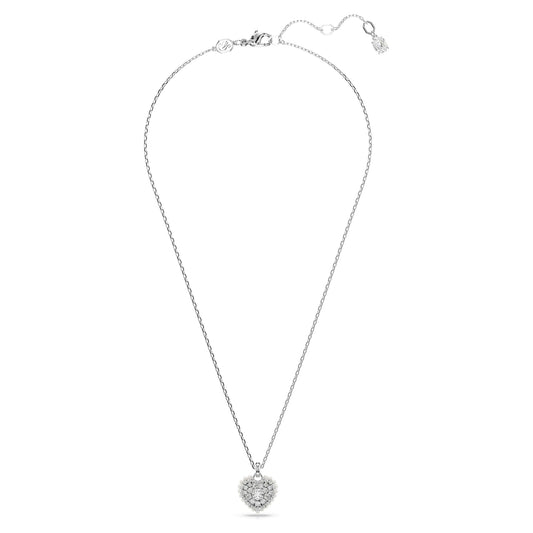 Swarovski Idyllia Heart Pendant Necklace - Clear Crystals Rhodium Finish