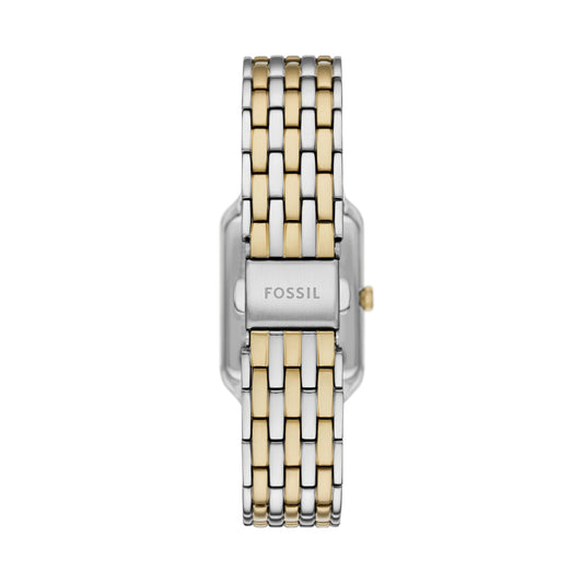Fossil Women's Watch and Bracelet Set, Raquel Three-Hand Date Two-Tone Stainless Steel Watch for Women and Bracelet