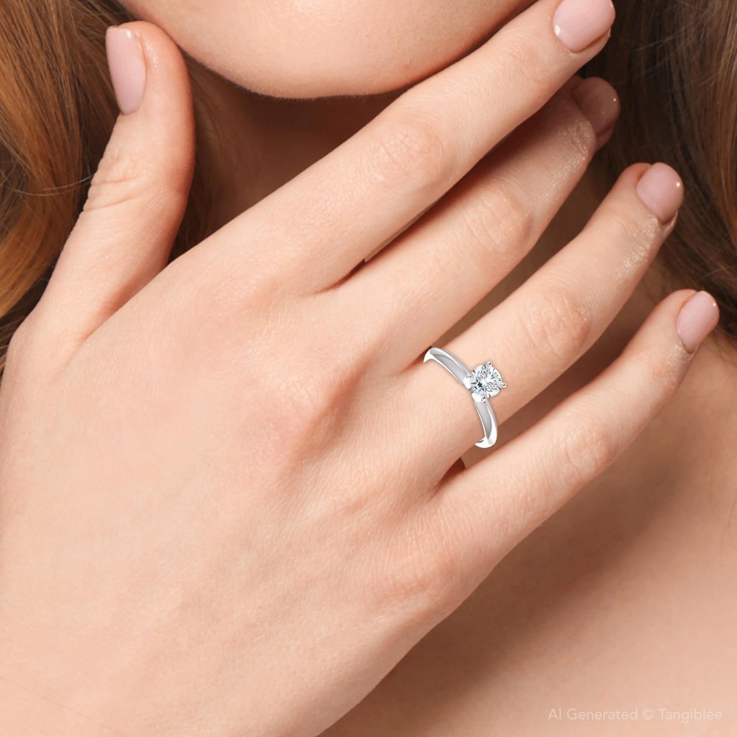 Pompeii 1/2 Ct Lab Grown Diamond Solitaire Engagement Ring 14k White Rose or Yellow Gold - Size 8.5 ((E-F),SI(1)-SI(2))