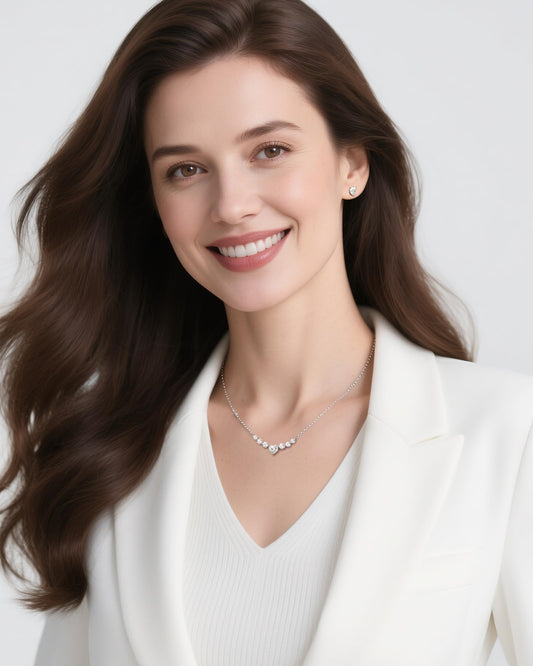 N9NEMUSES 4.4 Carat Heart Moissanite Necklace - Engraved Gift for Her