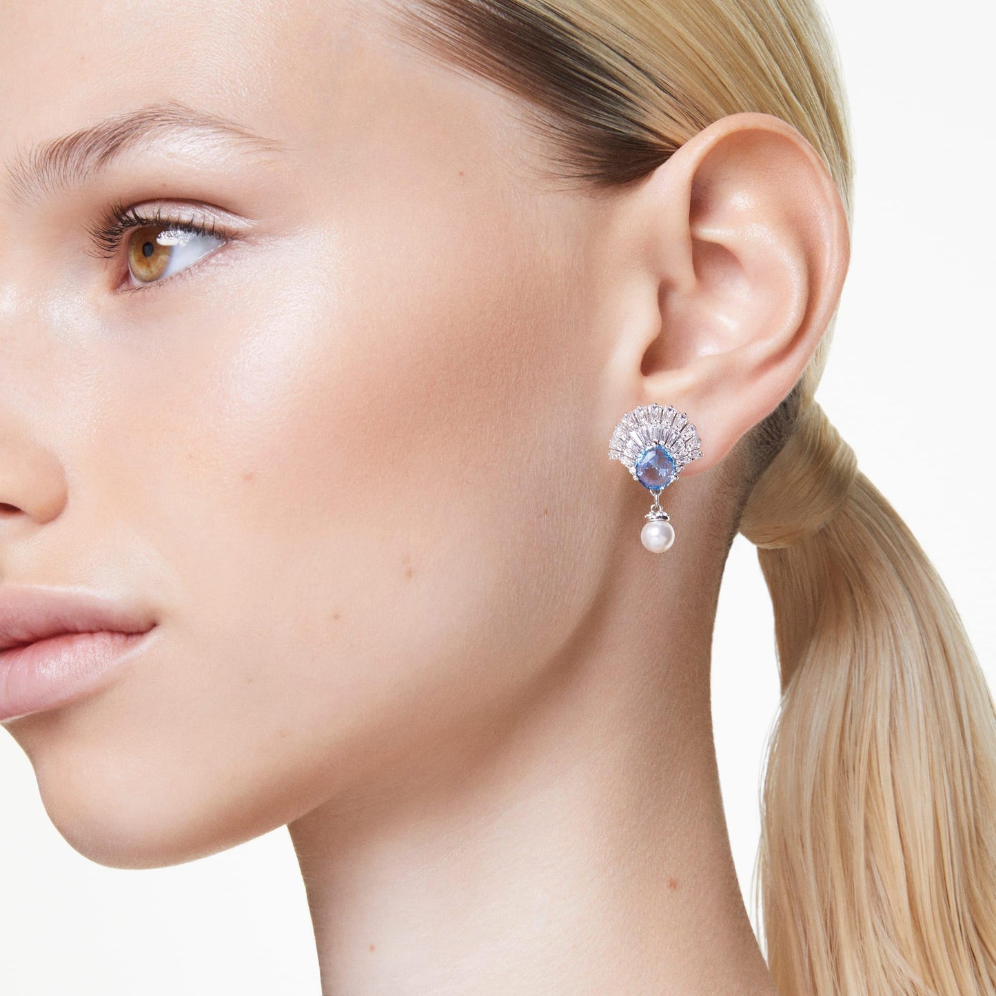 Swarovski Idyllia Shell Crystal Pearl Drop Earrings