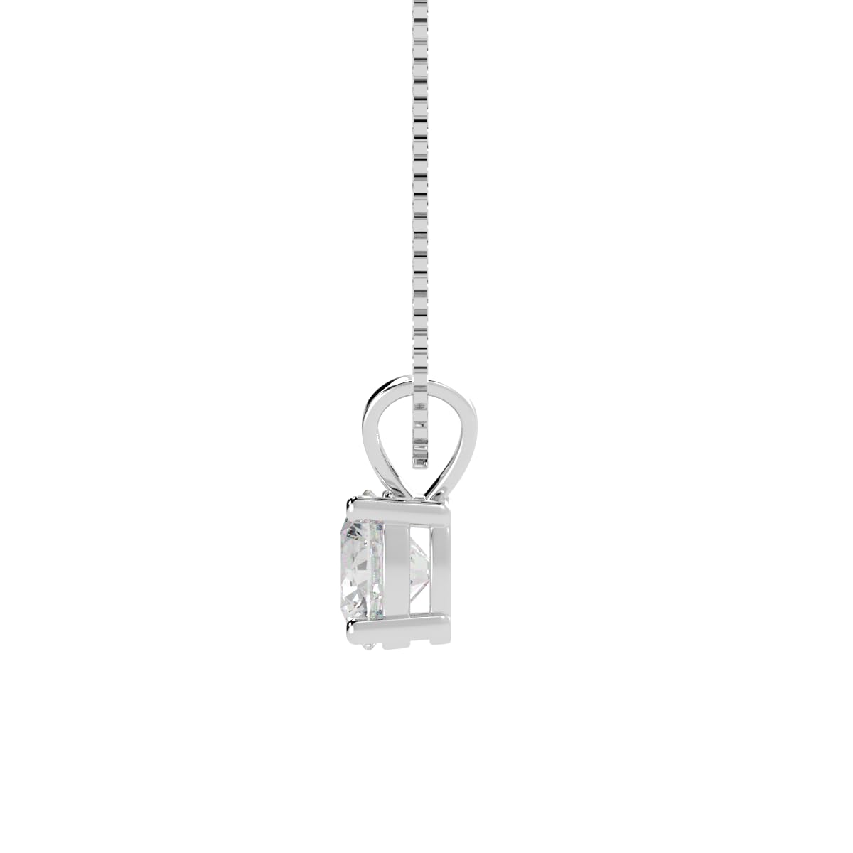 1 Carat Round Cut Lab Grown Diamond Pendant Necklace in Platinum