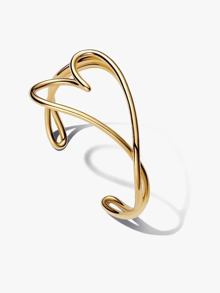 Pandora Essence Organically Shaped Heart Gold Plated Bangle
