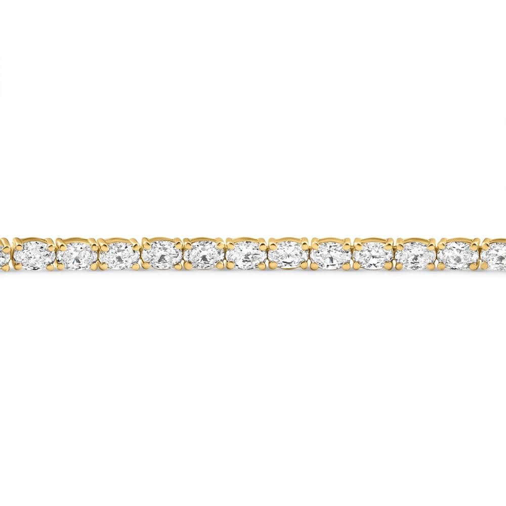 P3 POMPEII3 Pompeii 4.5Ct Oval Cut Diamond Tennis Bracelet 7" 14k Yellow Gold Lab Grown - Size 7 (EF,VS)