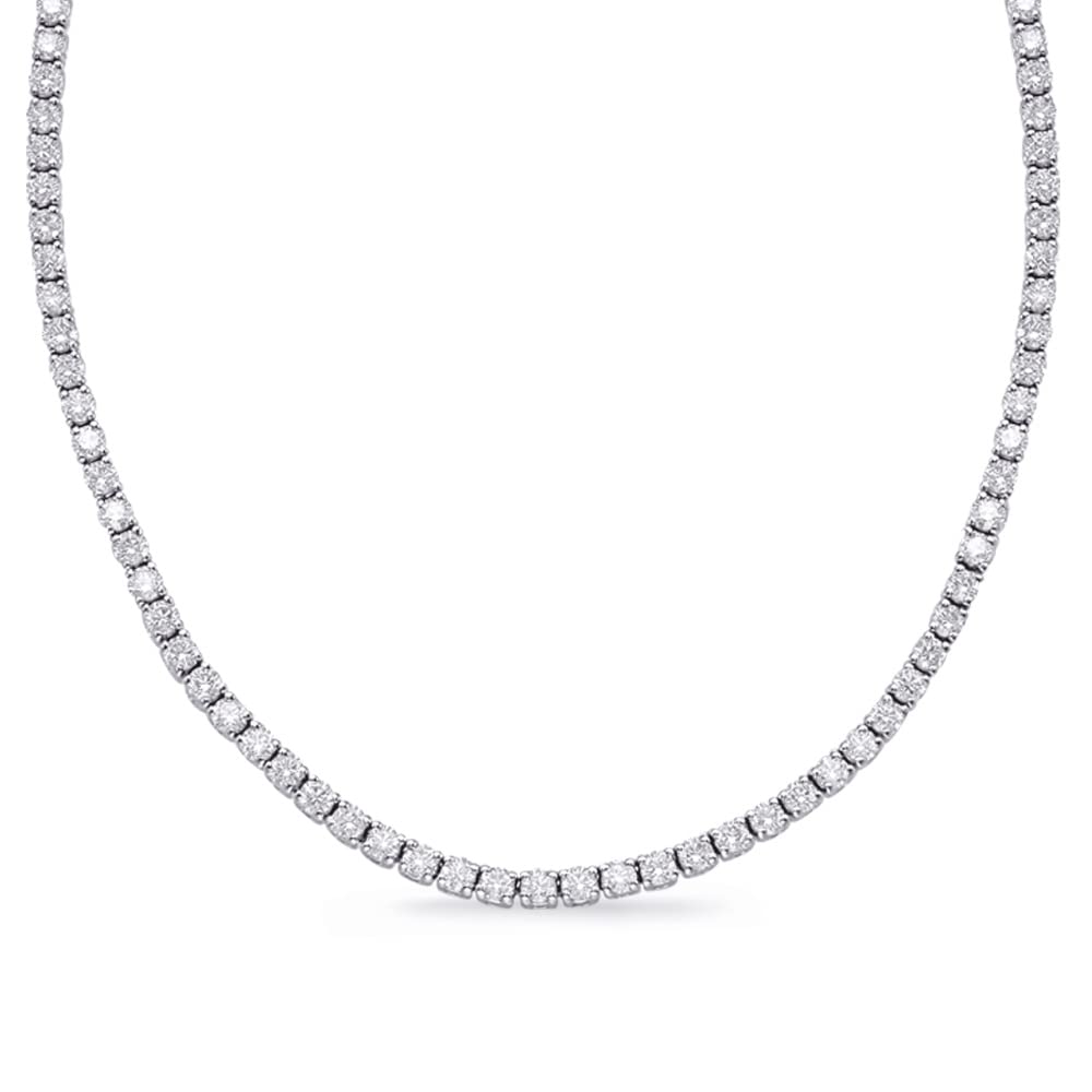 Houston Diamond District Customizable Lab-Grown Diamond Tennis Riviera Necklace (14K/18K Gold & Platinum)