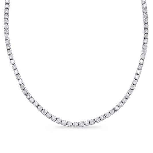 Houston Diamond District Customizable Lab-Grown Diamond Tennis Riviera Necklace (14K/18K Gold & Platinum)
