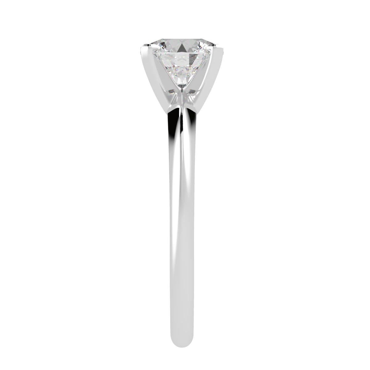 Houston Diamond District 1 to 10 Carat IGI Certified Lab Grown Diamond Engagement Ring, Round Cut Solitaire, 4-Prong Setting, E–F Color VS2–SI1 Clarity 14K White Gold 1 Carat Size-7