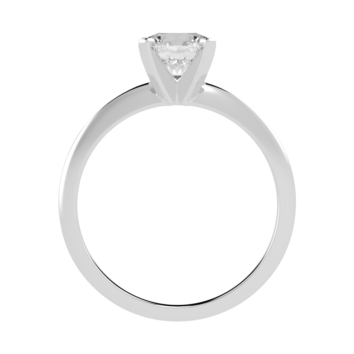 Houston Diamond District 1 to 10 Carat IGI Certified Lab Grown Diamond Engagement Ring, Round Cut Solitaire, 4-Prong Setting, E–F Color VS2–SI1 Clarity 14K White Gold 1 Carat Size-7