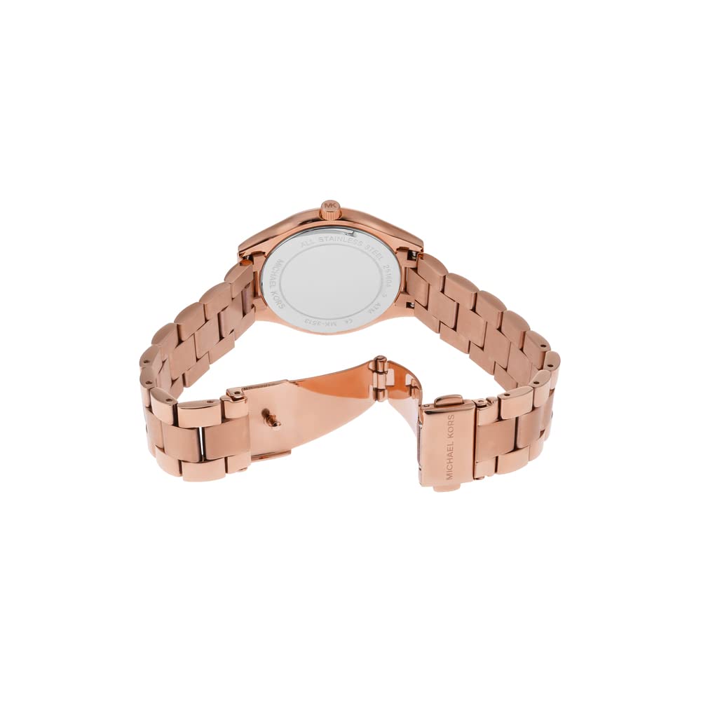 Michael Kors Women's Slim Runway Three-Hand Rose Gold-Tone Stainless Steel Watch