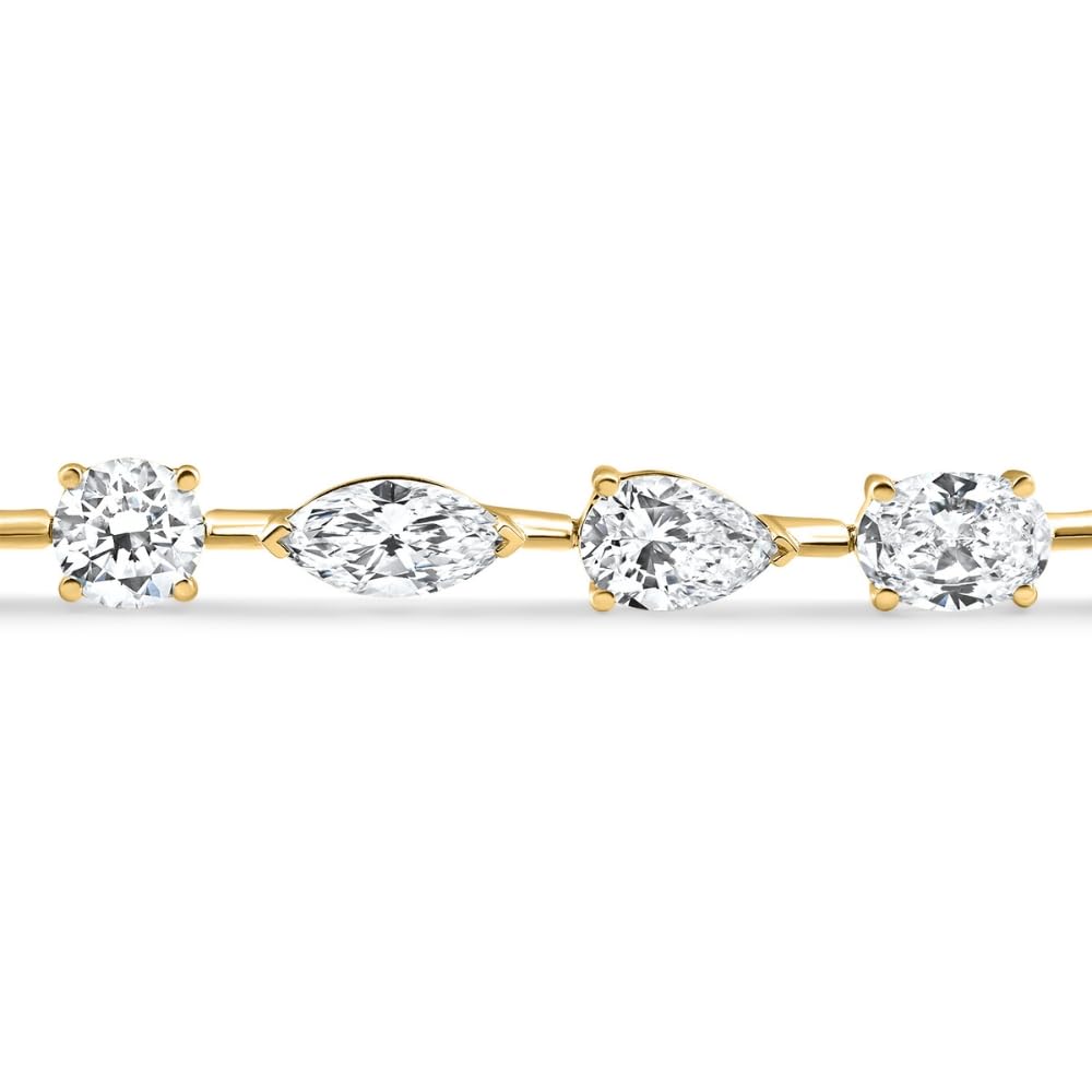 P3 POMPEII3 Pompeii 10Ct Mixed Cut Diamond Tennis Bracelet 7" 14k Yellow Gold Lab Grown - Size 7 (EF,VS)