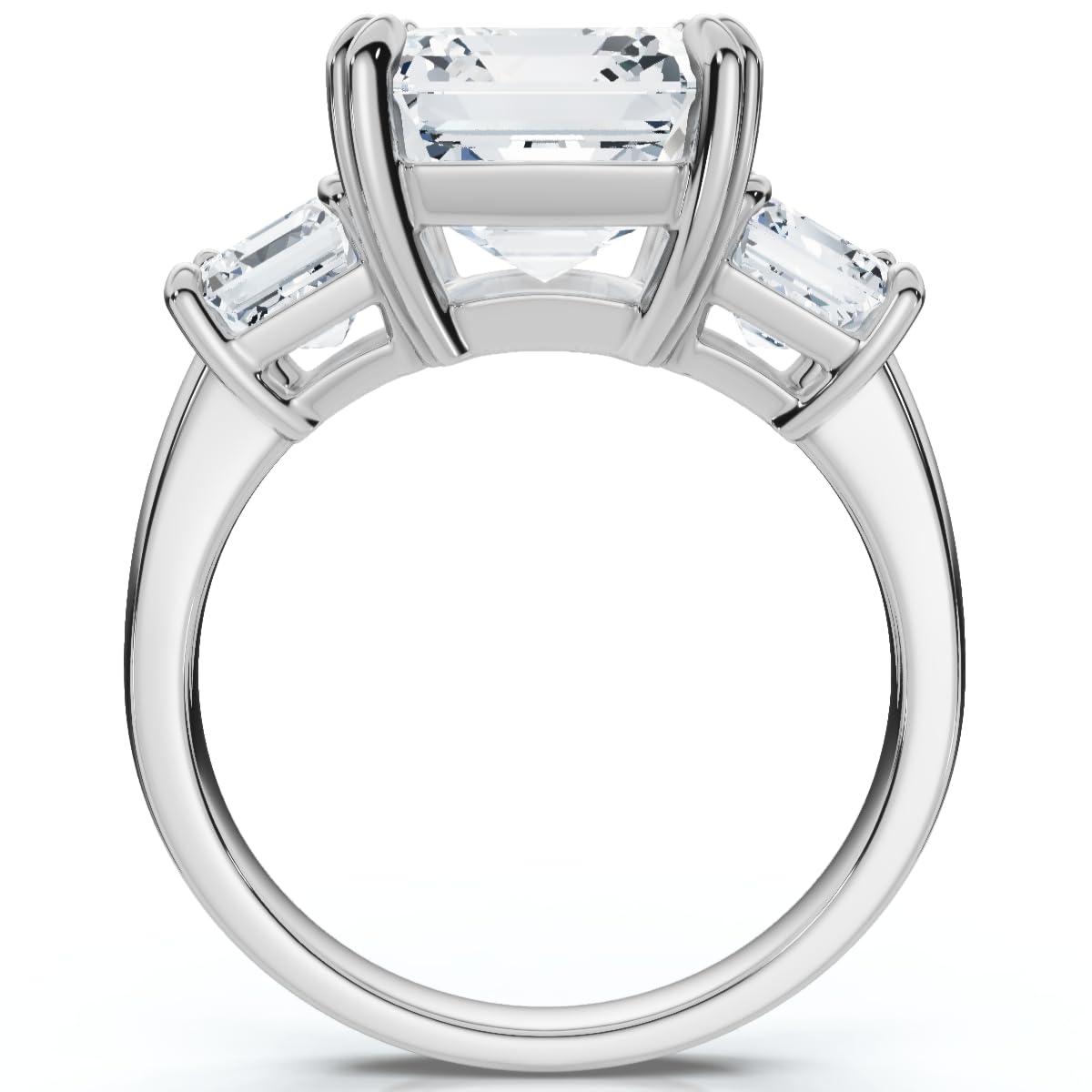 P3 POMPEII3 Pompeii Certified 6Ct Asscher Cut Diamond Engagement Ring 14k Gold Lab Grown - Size 5 (E/F,VS1-VS2)