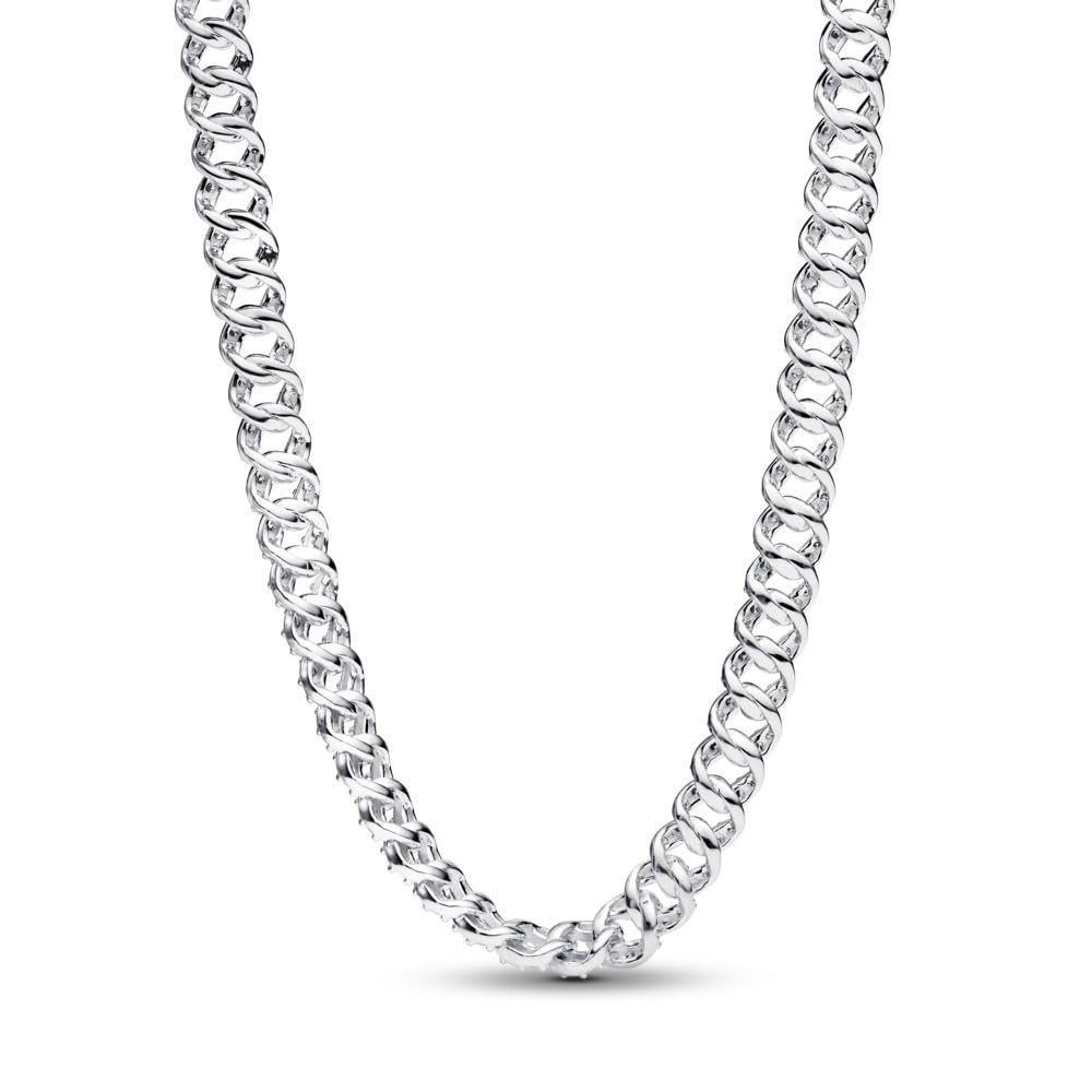 Pandora Timeless Pavé Cuban Chain Sterling Silver Necklace - 45 cm