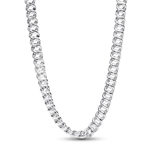Pandora Timeless Pavé Cuban Chain Sterling Silver Necklace - 45 cm