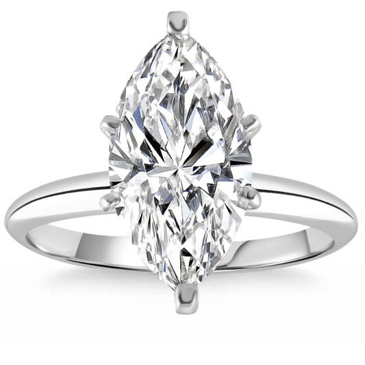 P3 POMPEII3 Pompeii Certified 2-6Ct Marquise Solitaire Diamond Engagement Ring 14k Gold Lab Grown - Size 7 (G/H,VS2-SI1)