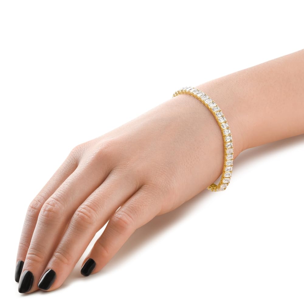 P3 POMPEII3 Pompeii 15Ct Emerald Cut Diamond Tennis Bracelet 7" 14k Yellow Gold Lab Grown - Size 7 (EF,VS)
