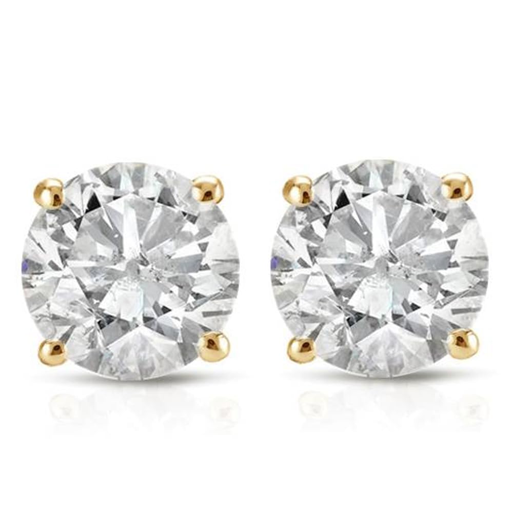 Pompeii 1 Ct TDW Round Cut 14K White Gold Diamond Studs Earrings
