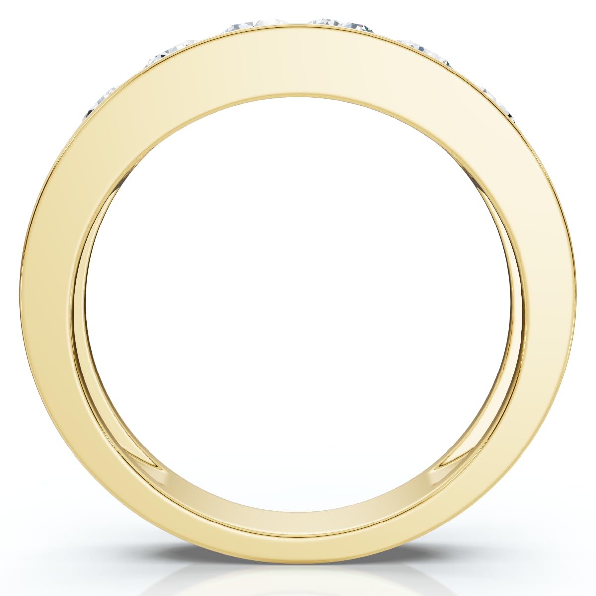 Pompeii 1Ct Diamond Channel Set Wedding Band Mens Ring 14k Yellow Gold Lab Grown - Size 11 (G/H,VS2-SI1)