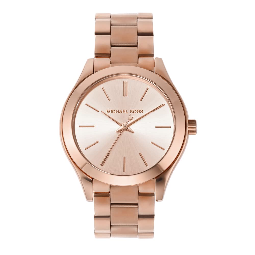 Michael Kors Women's Slim Runway Three-Hand Rose Gold-Tone Stainless Steel Watch