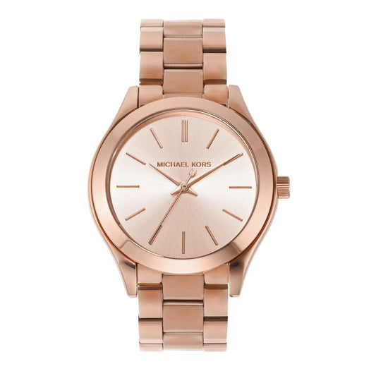 Michael Kors Women's Slim Runway Three-Hand Rose Gold-Tone Stainless Steel Watch