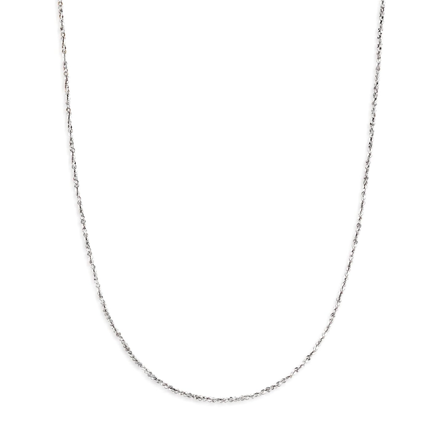 Ross-Simons 1mm 14kt White Gold Italian Twisted Sparkle Chain Necklace - 20"
