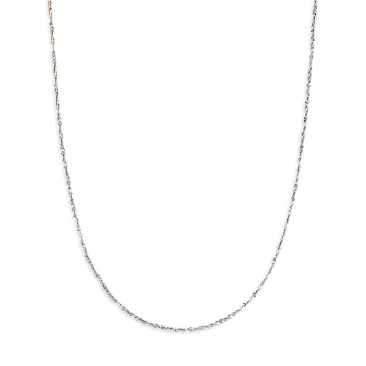Ross-Simons 1mm 14kt White Gold Italian Twisted Sparkle Chain Necklace - 20"