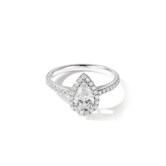 AGVANA 1 Carat Pear-Cut Lab-Grown Diamond Anniversary Wedding Engagement Ring in 14K Solid Gold (D-E Color, VS Clarity, 1.42 Ct. Tw), Ring Size 7