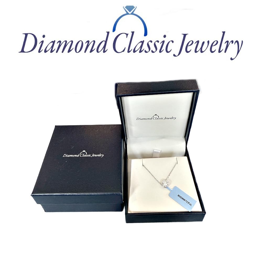 Certified Lab Grown Diamond Solitaire Necklace 1/2 Carat Bezel Set (F-G Color, VS2-SI1 Clarity) Sterling Silver - 18 Inch Chain