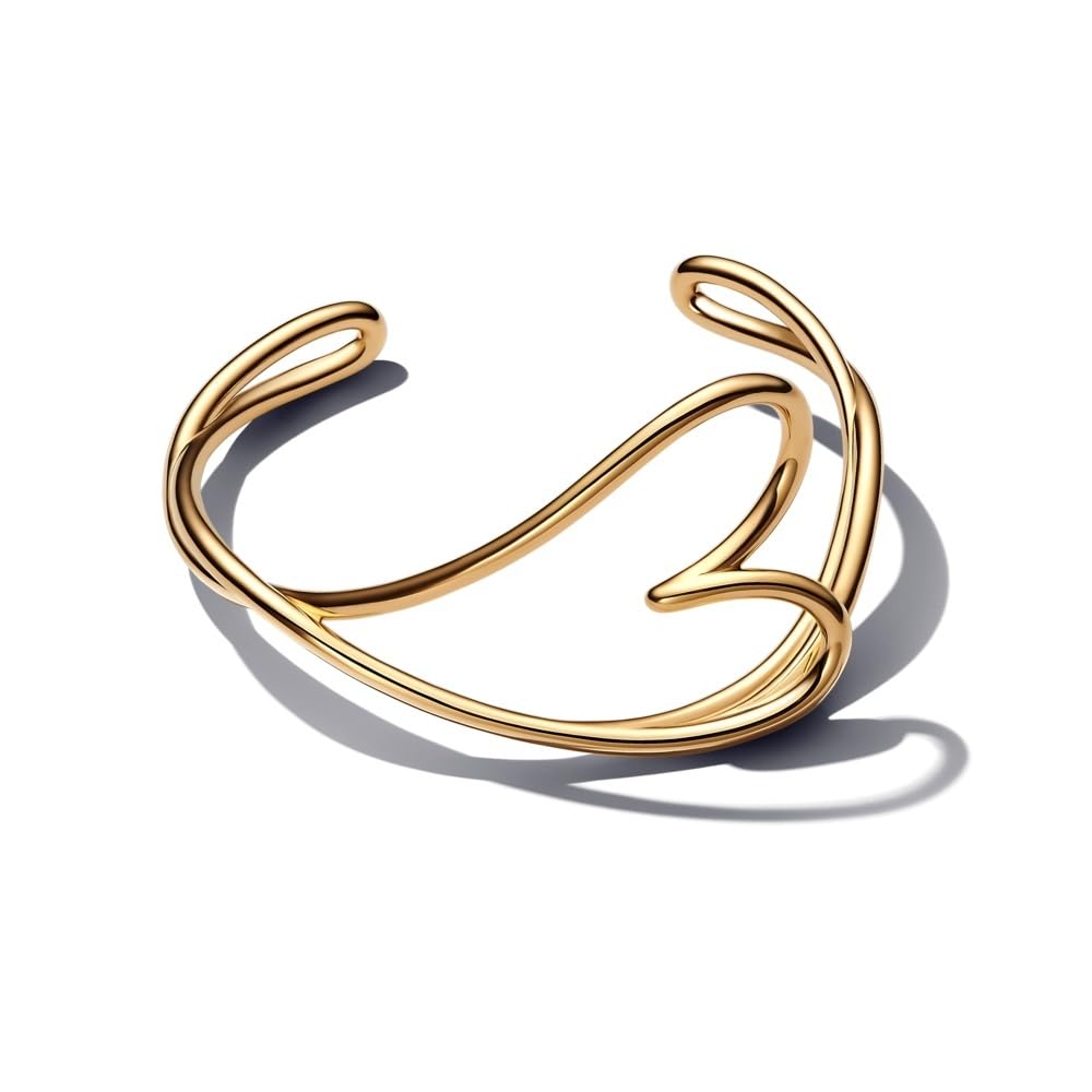 Pandora Essence Organically Shaped Heart Gold Plated Bangle