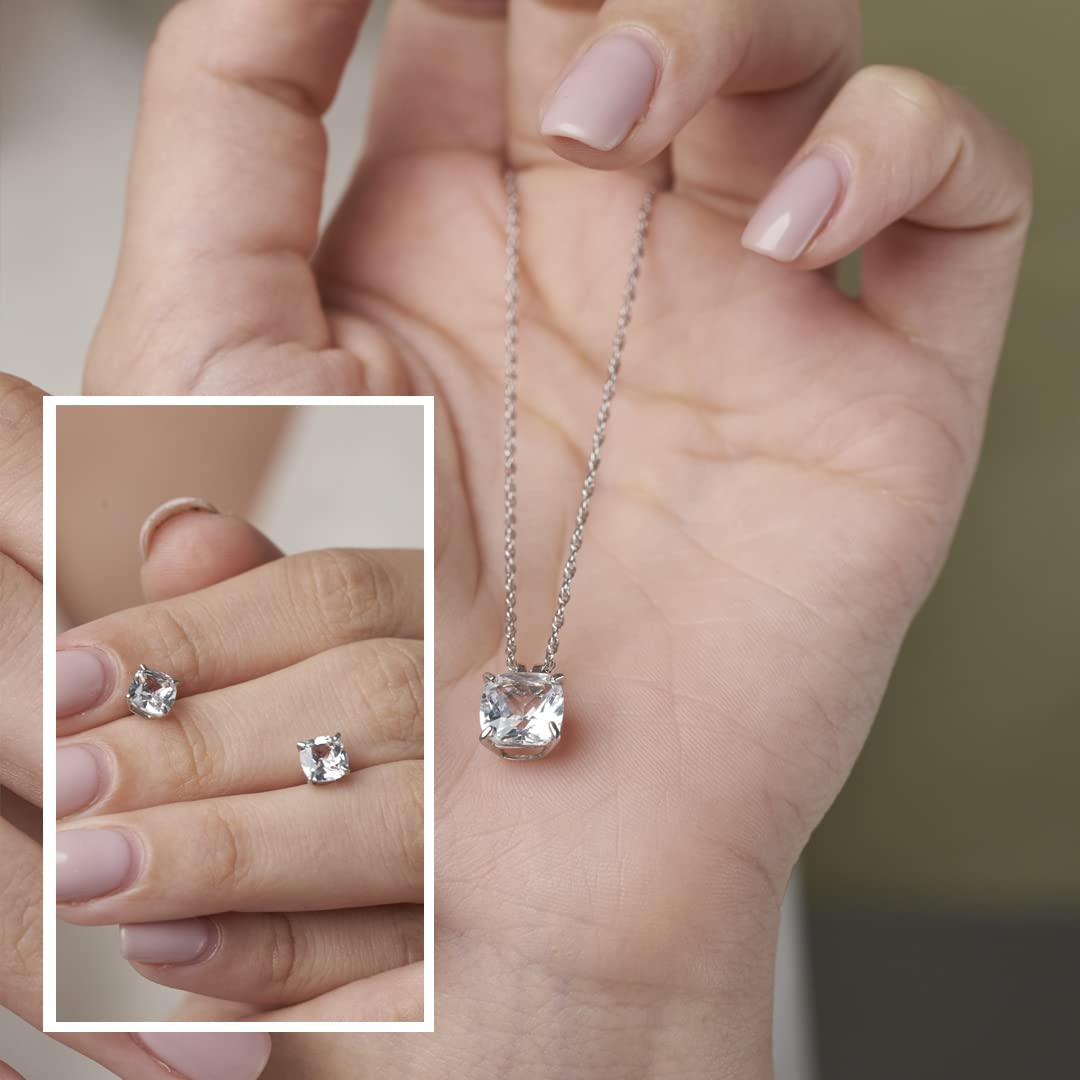 MAX + STONE 925 Sterling Silver Opal Necklace & Earrings Set