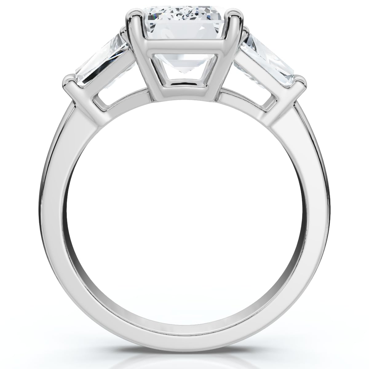 P3 POMPEII3 Pompeii Certified 4Ct Randi Emerald Diamond Engagement Ring 14k Gold or PT Lab Grown - Size 6.5 (E/F,VS1-VS2)