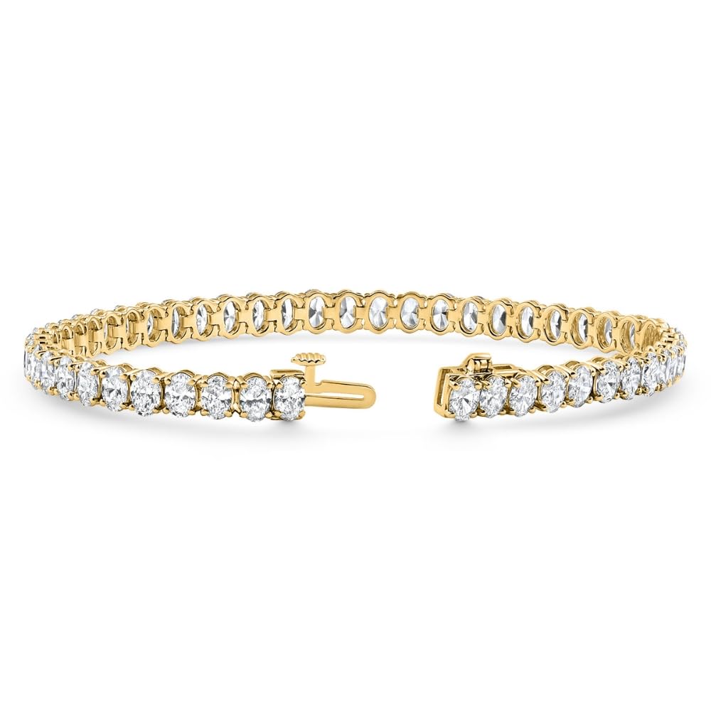 P3 POMPEII3 Pompeii 10Ct Oval Cut Diamond Tennis Bracelet 7" 14k Yellow Gold Lab Grown - Size Medium (EF,VS)