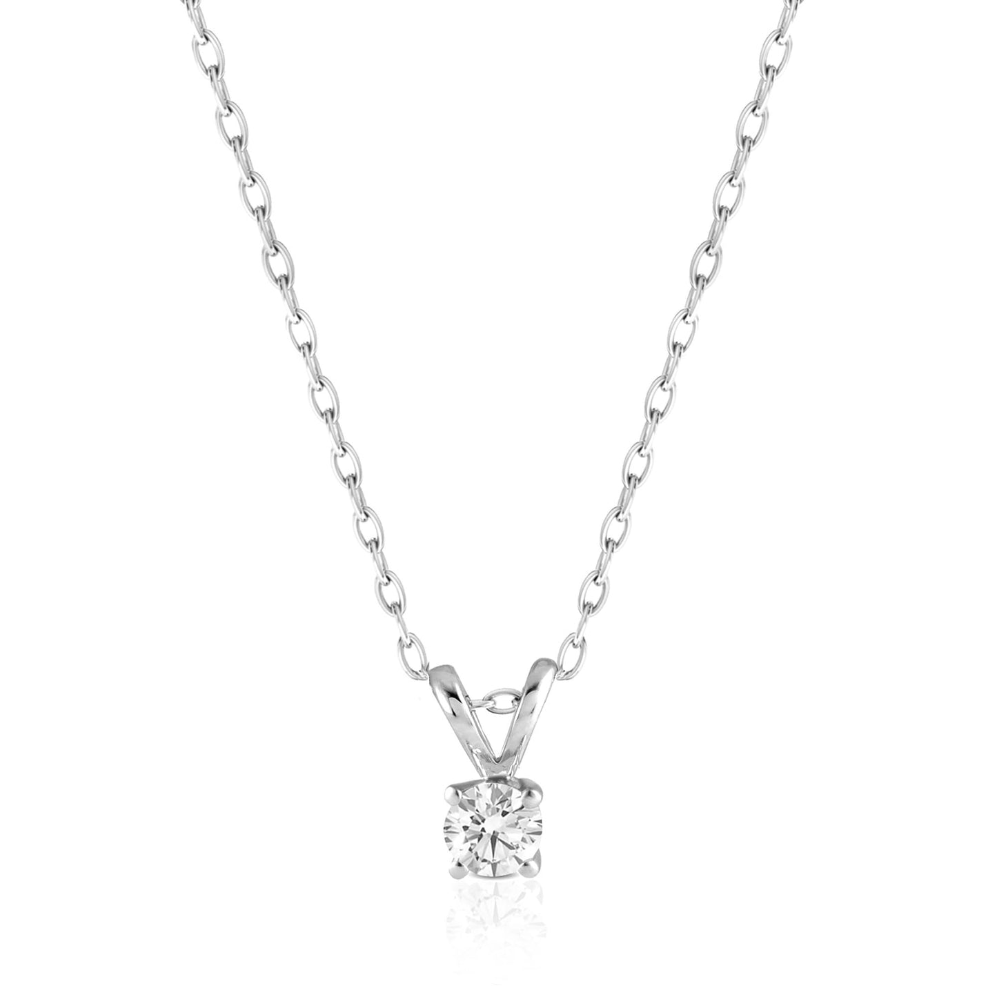 Amazon Essentials 14K Solid Gold IGI Certified 0.25 Ct Lab-Grown Diamond Solitaire Pendant Necklace