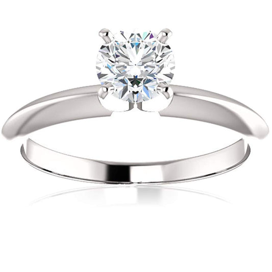 Pompeii 1/2 Ct Lab Grown Diamond Solitaire Engagement Ring 14k White Rose or Yellow Gold - Size 8.5 ((E-F),SI(1)-SI(2))