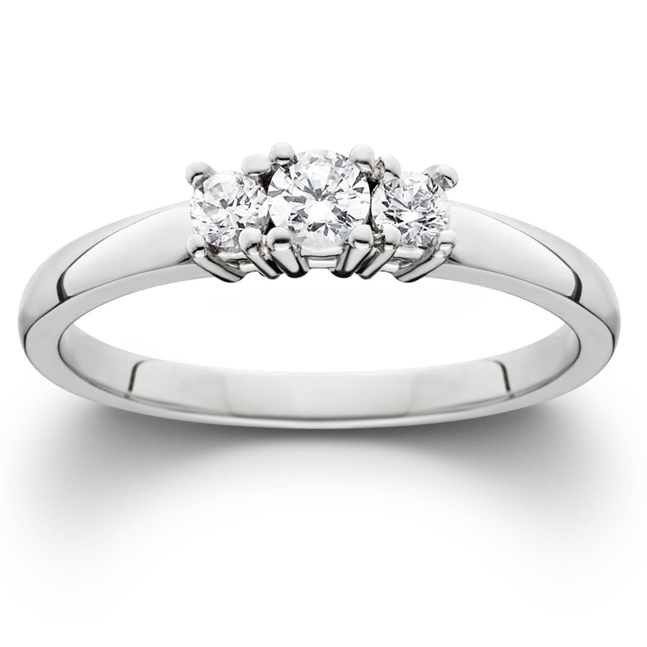 P3 POMPEII3 Pompeii 1/4ct White Gold Three Stone Diamond Engagement Ring - Size 7