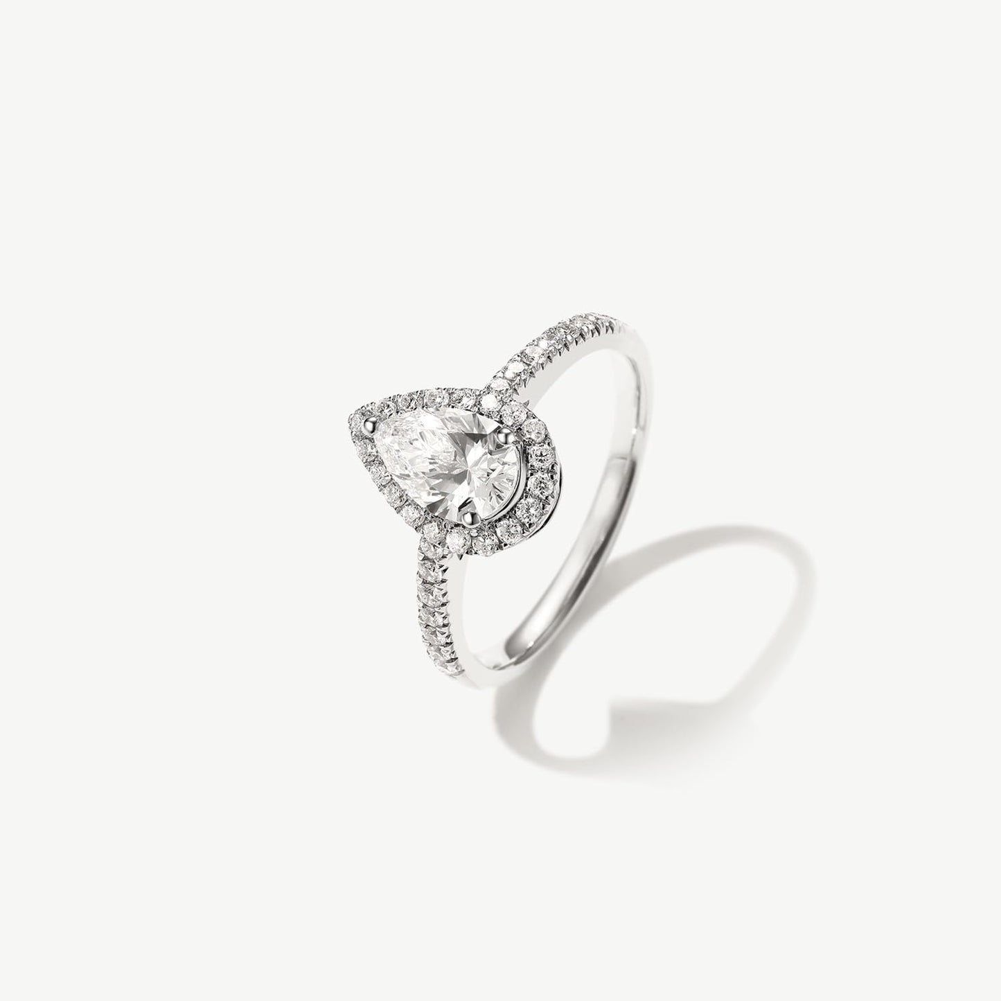AGVANA 1 Carat Pear-Cut Lab-Grown Diamond Anniversary Wedding Engagement Ring in 14K Solid Gold (D-E Color, VS Clarity, 1.42 Ct. Tw), Ring Size 7