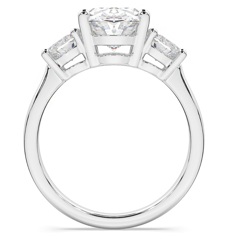 Pompeii3 Certified Two Point Seventy Five Carat Oval And Heart Shape Lab Grown Diamond Engagement Ring In 14k Gold
