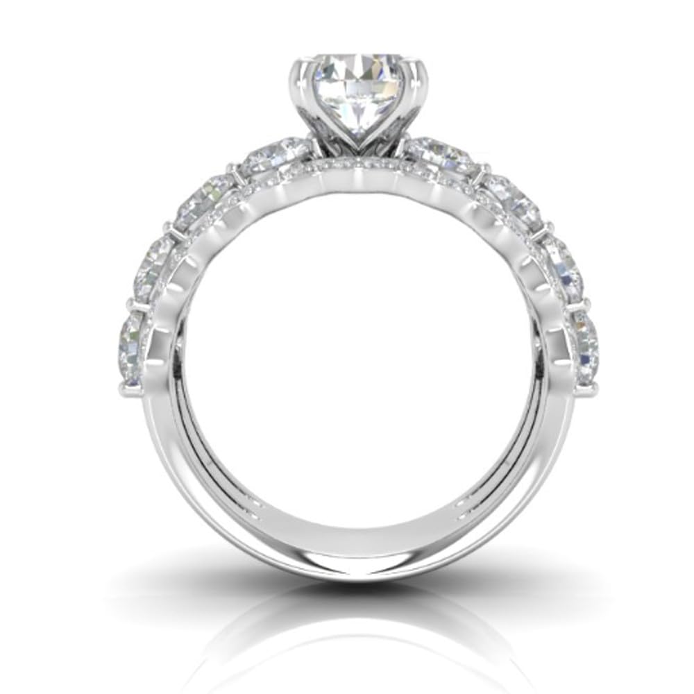 Pompeii 2 3/8 Ct Diamond Engagement Ring 14k White Gold - Size 6.5