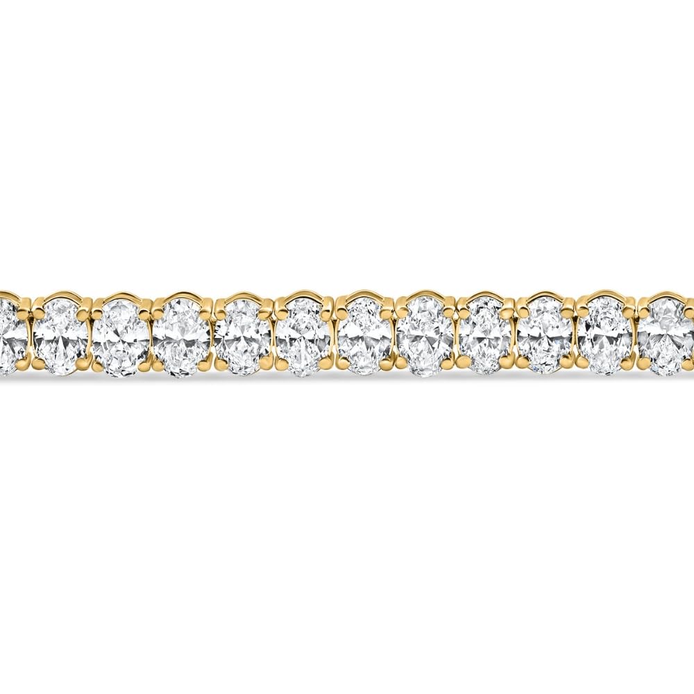 P3 POMPEII3 Pompeii 10Ct Oval Cut Diamond Tennis Bracelet 7" 14k Yellow Gold Lab Grown - Size Medium (EF,VS)
