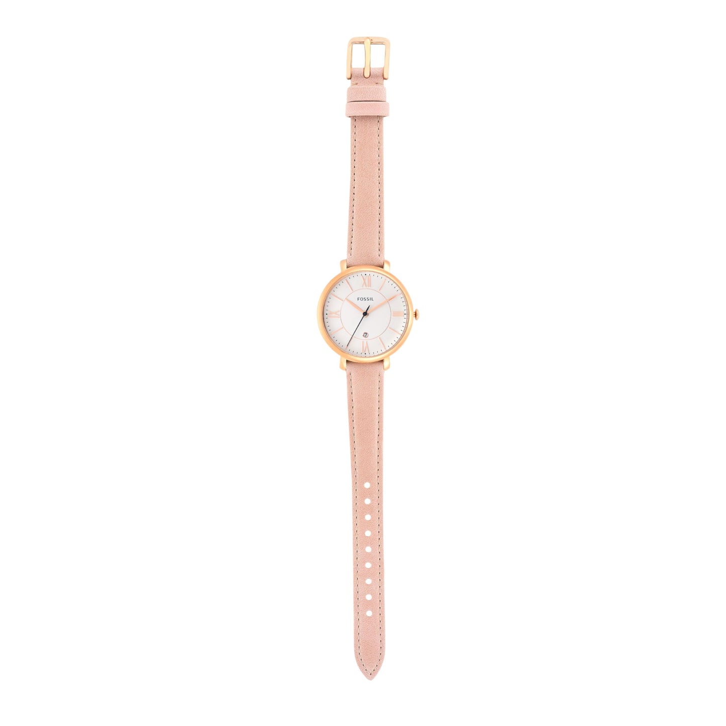 Fossil Women's Jacqueline Quartz Stainless Steel and Leather Watch, Rose Gold/Blush – Fossil Watches for Women