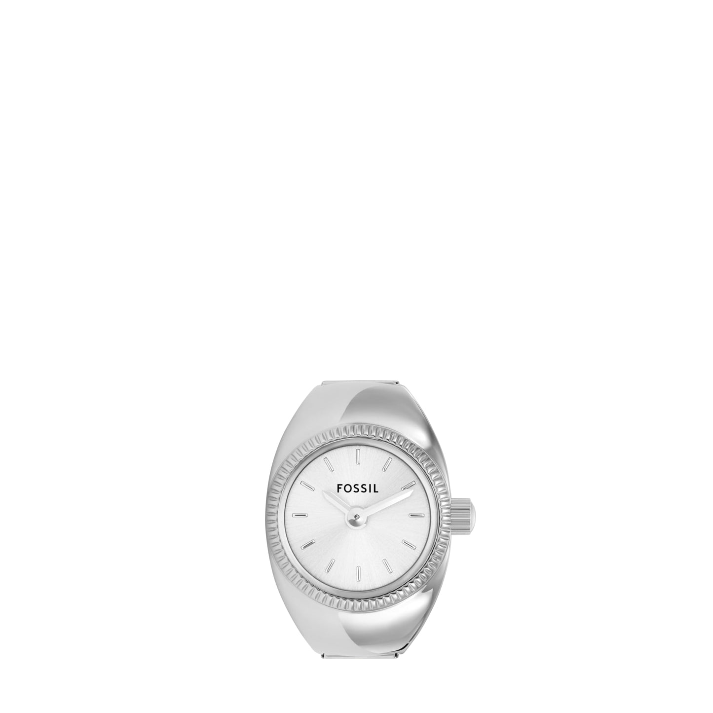 Fossil Women's Watch Ring, Quartz Stainless Steel Two-Hand Ring Watch for Women, Color: Silver