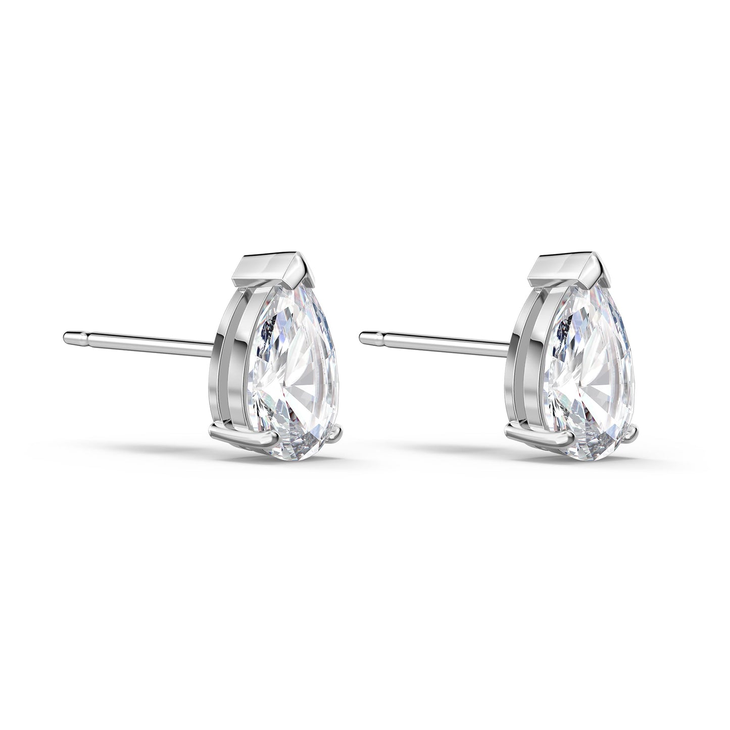Swarovski Stilla Attract Clear Crystal Drop-Cut Stud Earrings