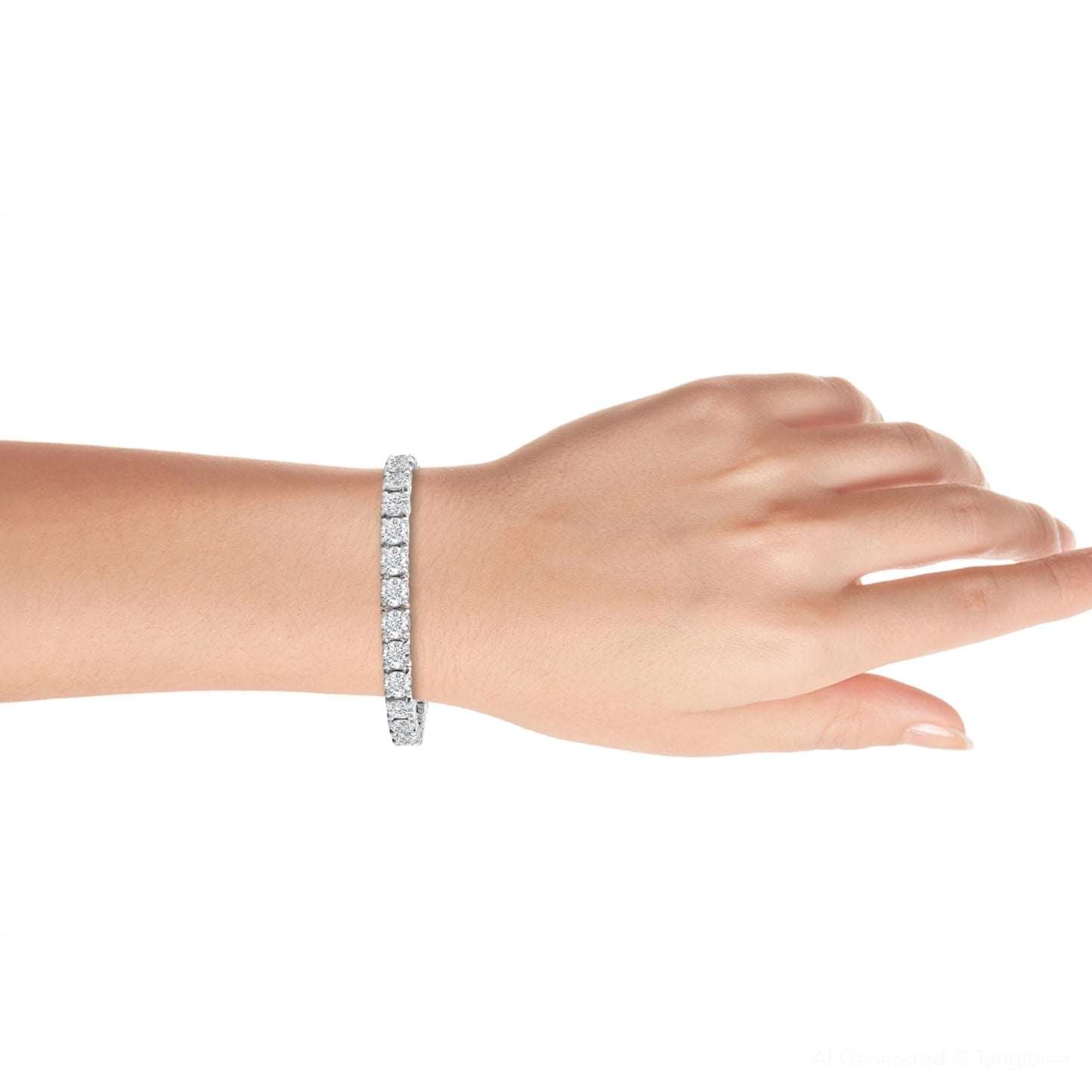 Pompeii 20 Ct Lab Grown Diamond Tennis Bracelet 14k White Gold 7" (((G-H)),SI(1)-SI(2))