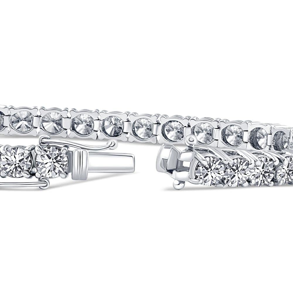 P3 POMPEII3 Pompeii 10 Ct Lab-Created Diamond Tennis Bracelet 14K White Gold 7" (F,VS)