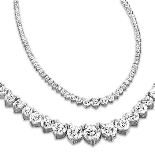 Houston Diamond District Customizable Lab-Grown Diamond Tennis Riviera Necklace (14K/18K Gold & Platinum)