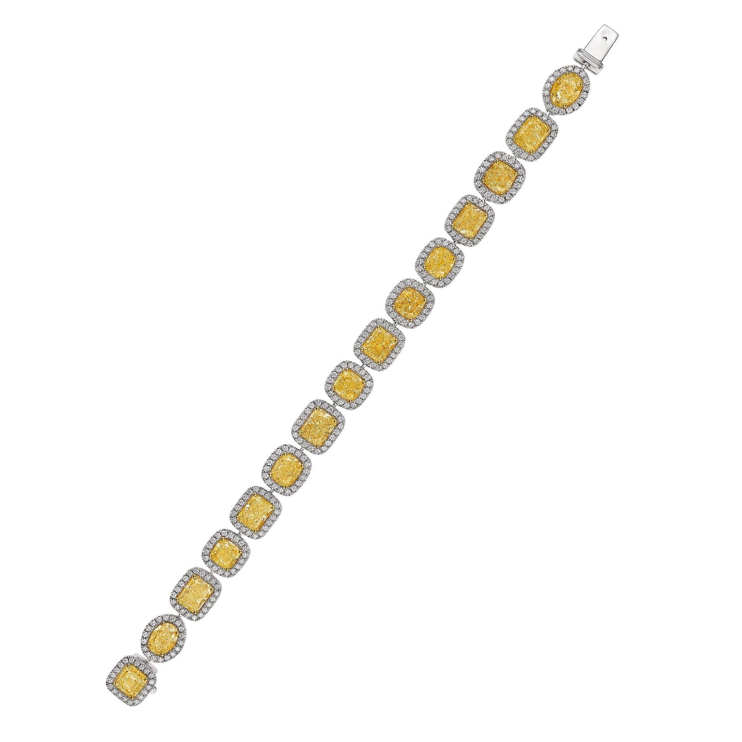 Leviev Lunar Éclat 18K White Gold 24.68 Carat Cushion Cut Diamond Bracelet