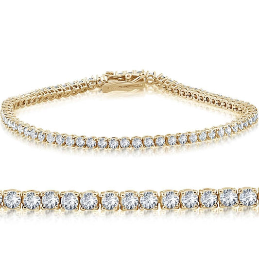 3 Ct Lab Created Diamond Tennis Bracelet 7" 14k Yellow Gold