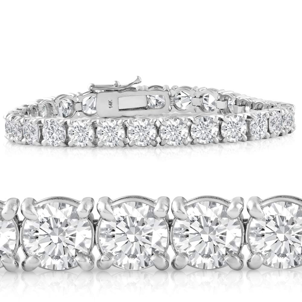 Pompeii 20 Ct Lab Grown Diamond Tennis Bracelet 14k White Gold 7" (((G-H)),SI(1)-SI(2))