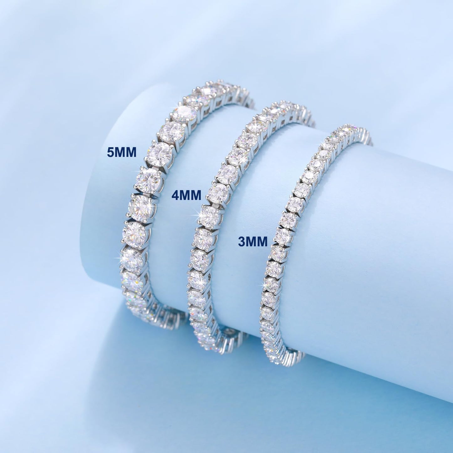 TUHE D Color VVS1 Moissanite Tennis Bracelet (11.7CT) - Luxury Gift for Her