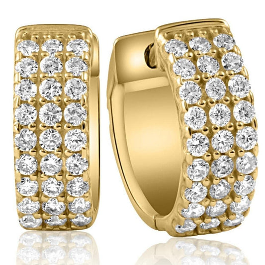 Pompeii 1/2 Ct Diamond Hoops Women's Earrings 10k Yellow Gold